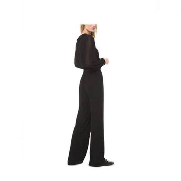 NWT Black Vneck Wide Leg Michael Kors Womens Jumpsuit small - Picture 2 of 11